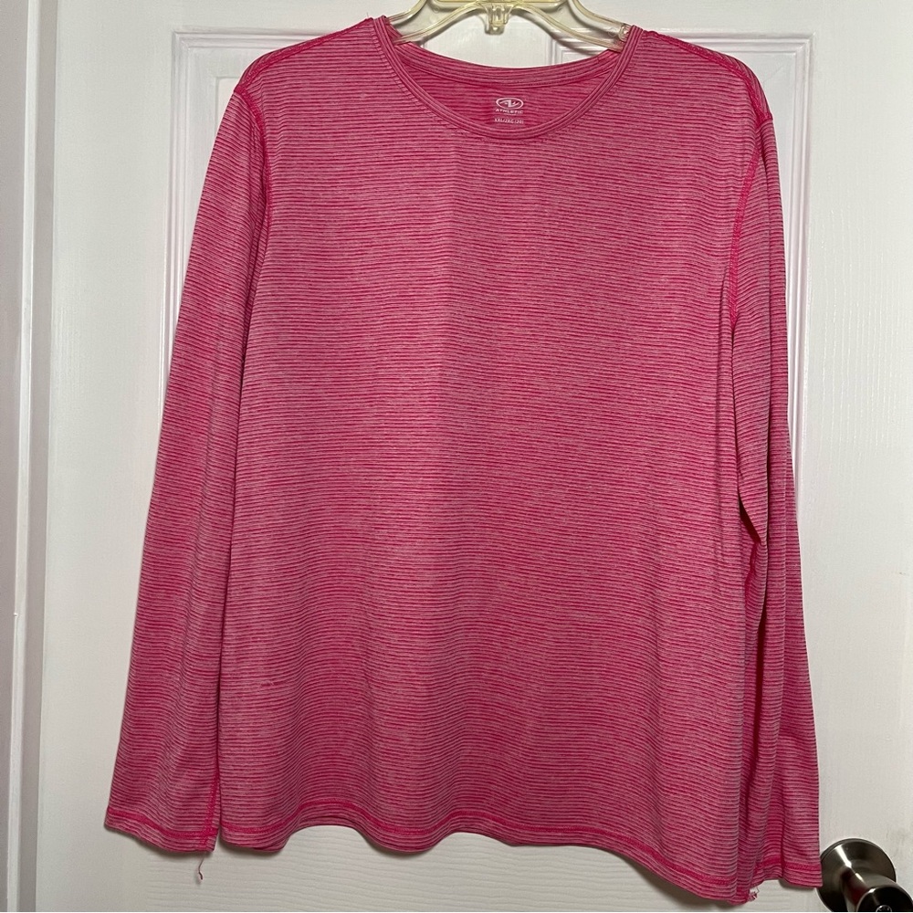 Athletic Works Plus Pink Heathered Long Sleeve Top